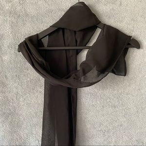 Black Sheer Chiffon Shawl | Size 42x59"